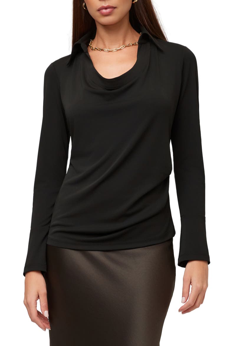 Lana Drape Front Top, Main, color, BLACK