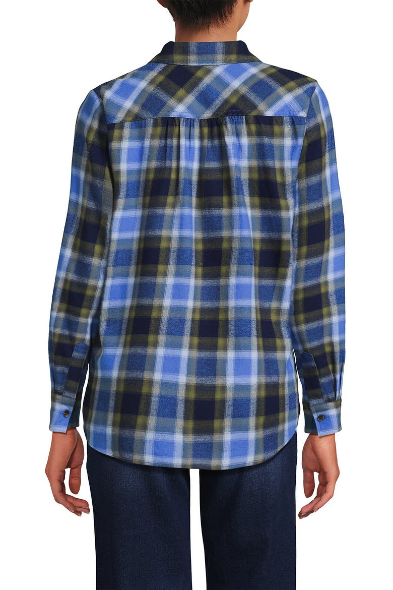 Flannel Boyfriend Fit Shirt, Alternate, color, Navy/Bourbon Plaid