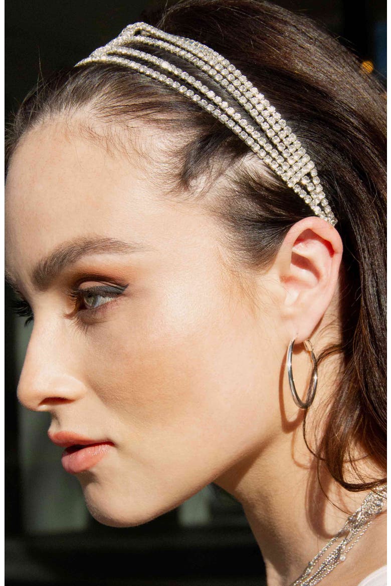 Crystal Headband, Alternate, color, SILVER