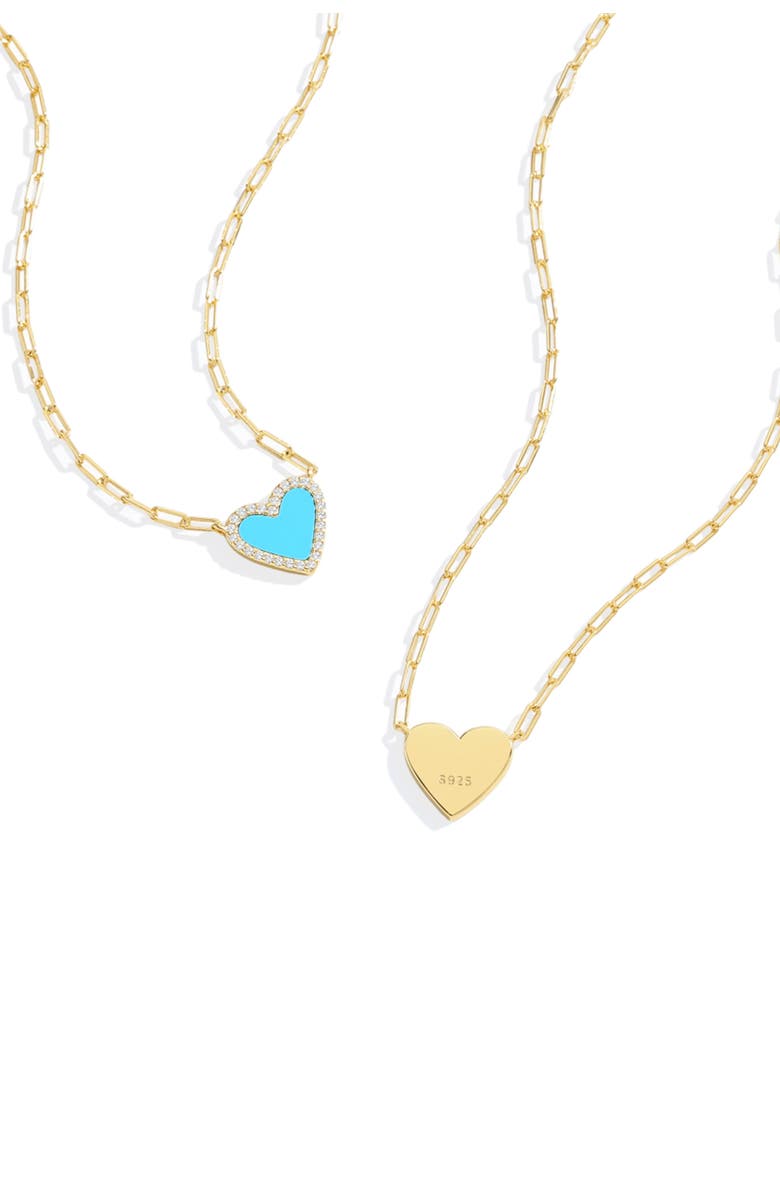 Mint & Lily Dainty Heart Paperclip Necklace, Alternate, color, Onyx