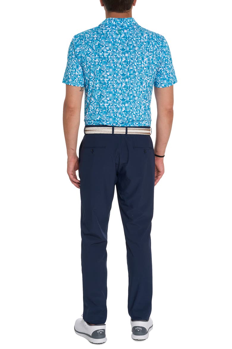 Wooderson Geo Print Performance Golf Polo, Alternate, color, JADE GREEN