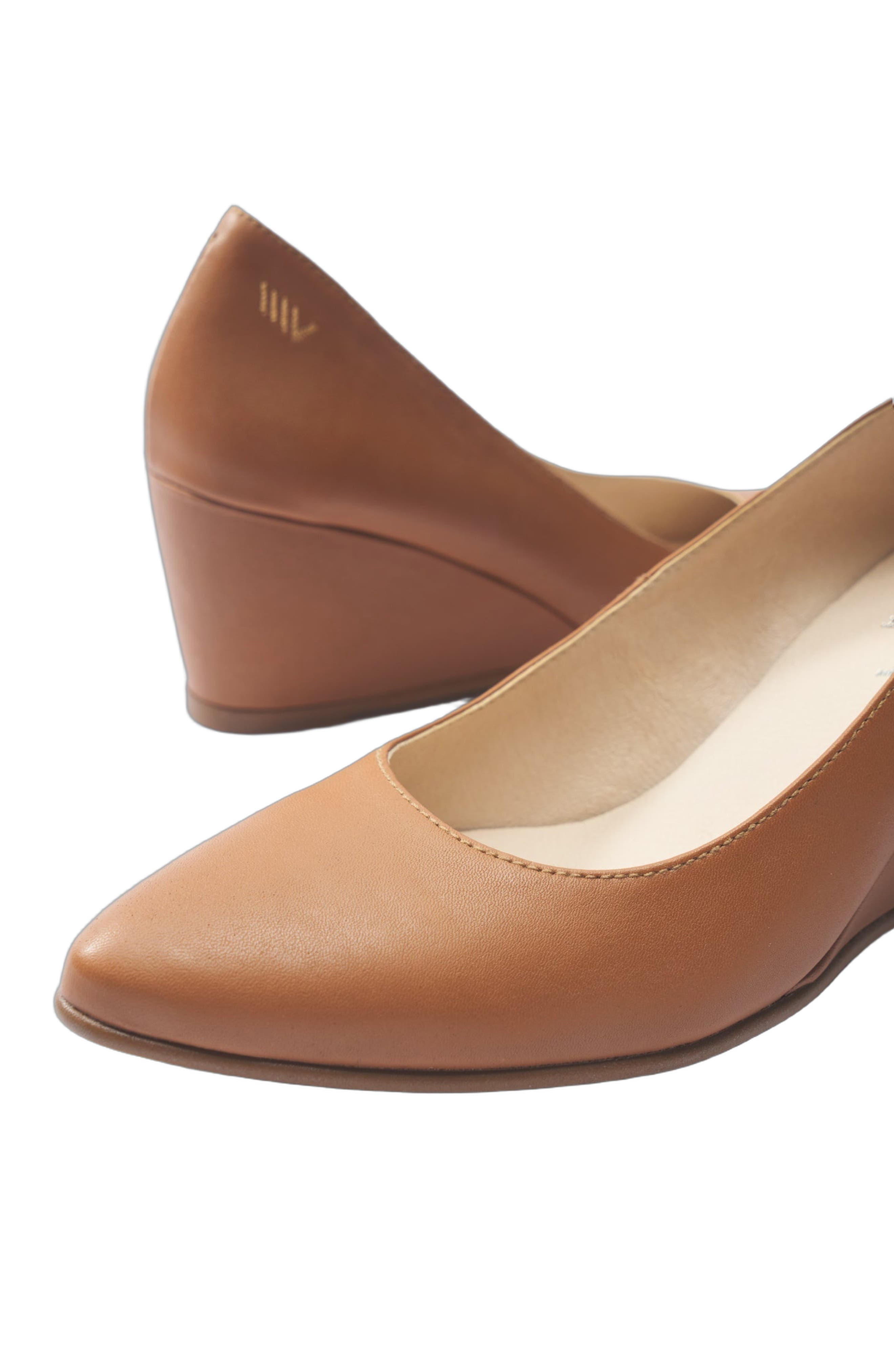 Verona Leather Wedges, Alternate, color, Whiskey Brown