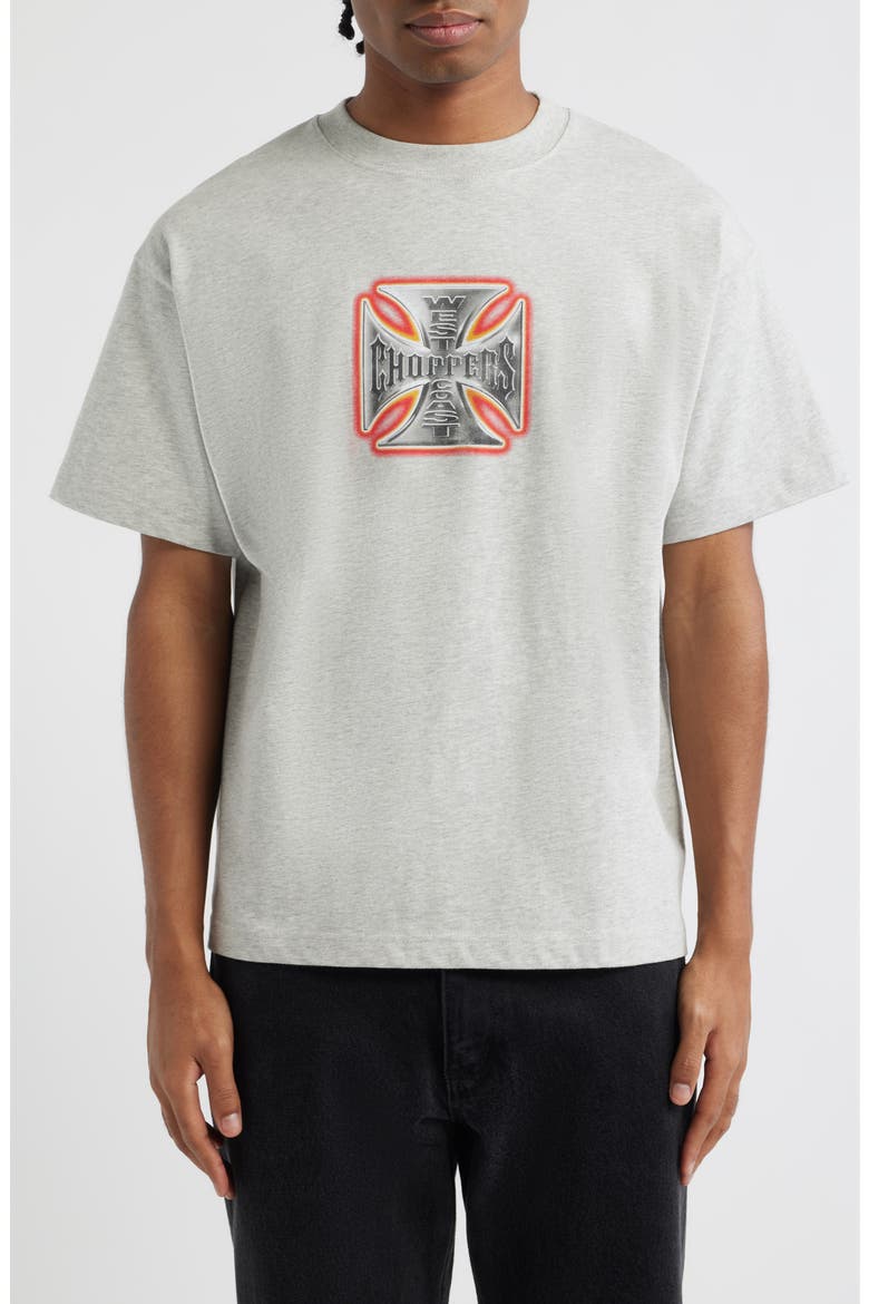 West Coast Choppers Orange Glow Graphic T-Shirt, Main, color, HEATHER GREY