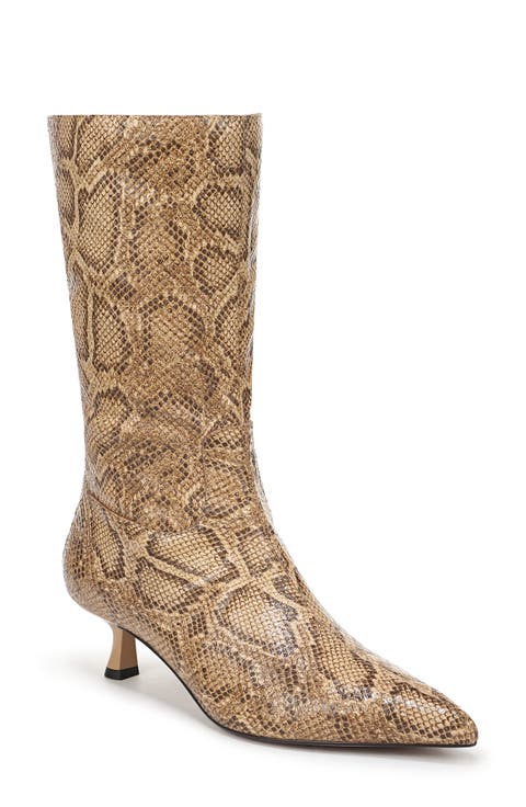 Ramona 2 Croc Embossed Leather Knee High Boot