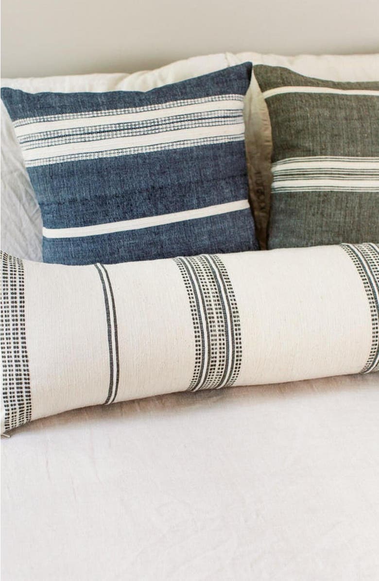 Creative Women Aden Lumbar Pillow Cover, Alternate, color, Natural W/ Gray