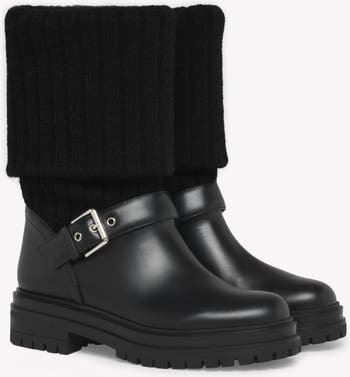ブーツその他 GIANVITO ROSSI THURSO BOOTS IN SMOOTH FABRIC Gianvito Rossi Thurso Knit & Leather Boots | Saks Fifth Avenue