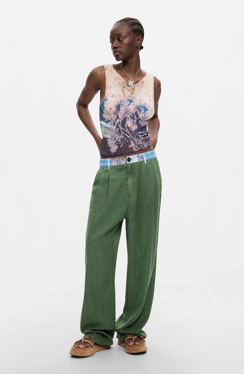 Desigual Straight Leg Pleat Pants, Alternate, color,