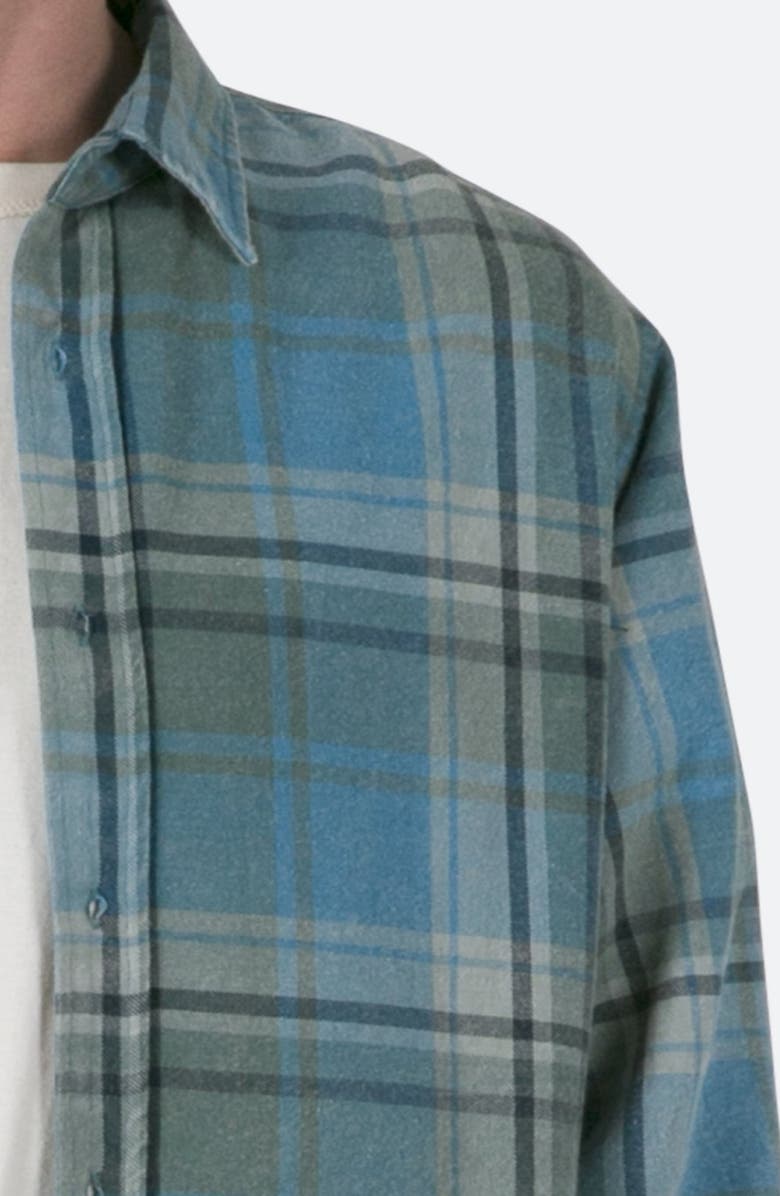 mnml Washed Plaid Button-Up Shirt, Alternate, color, Blue/ Black
