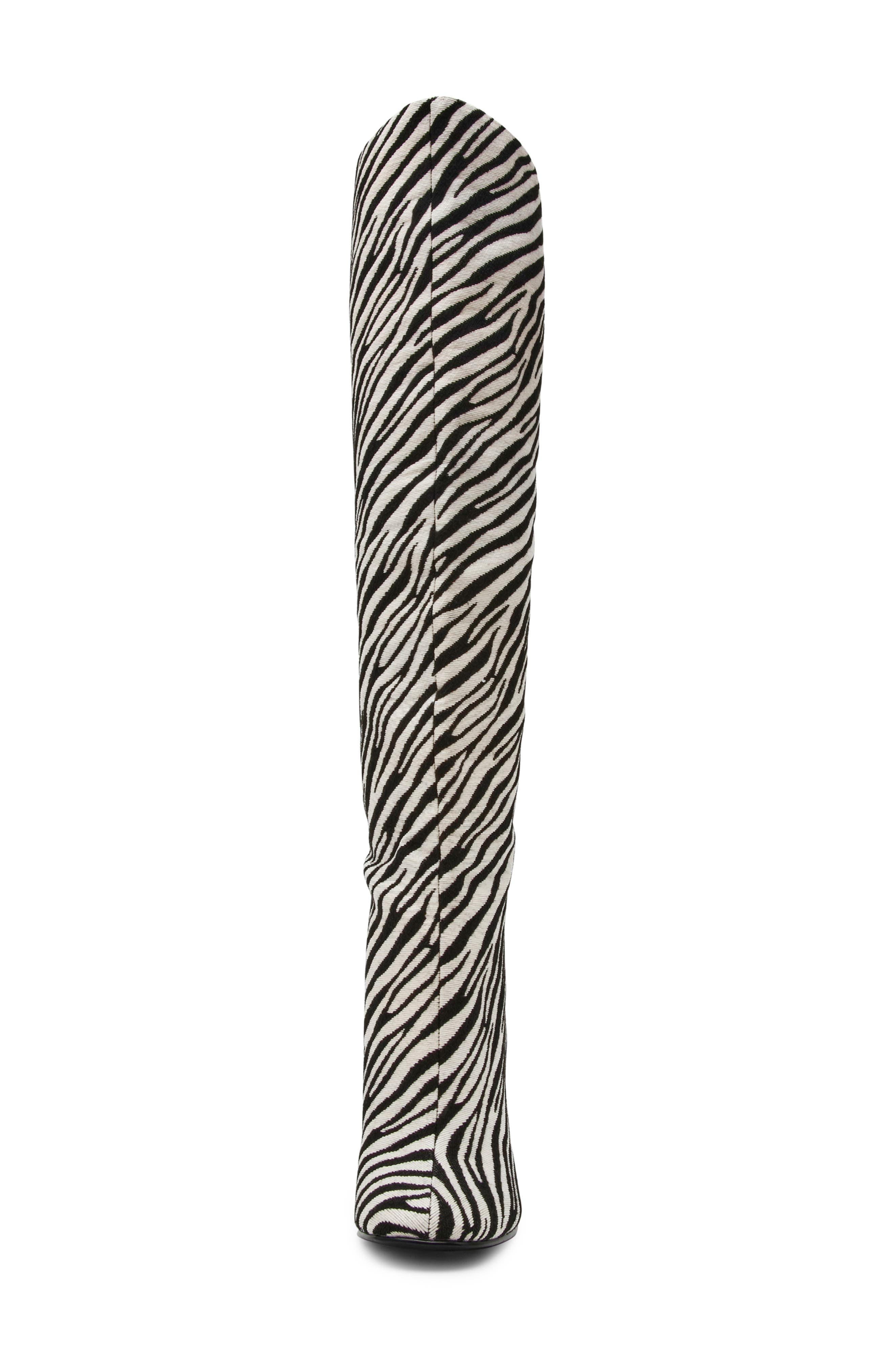 Steve Madden Alluring Over the Knee Boot, Alternate, color, Zebra