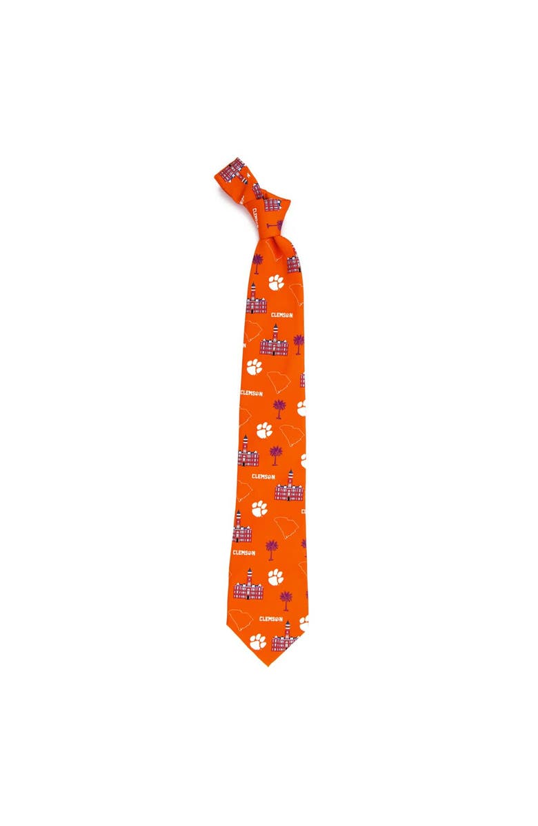 EAGLES WINGS Clemson Tigers Hometown Silk Tie, Main, color, Orange