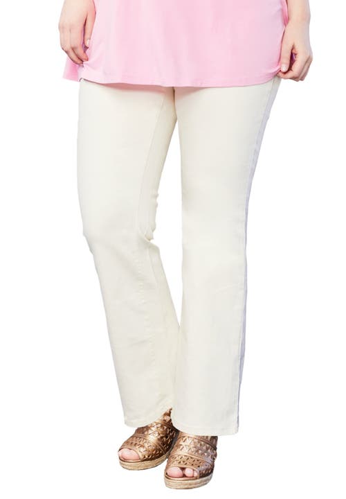 June + Vie Curvie Fit Bootcut Jeans In White