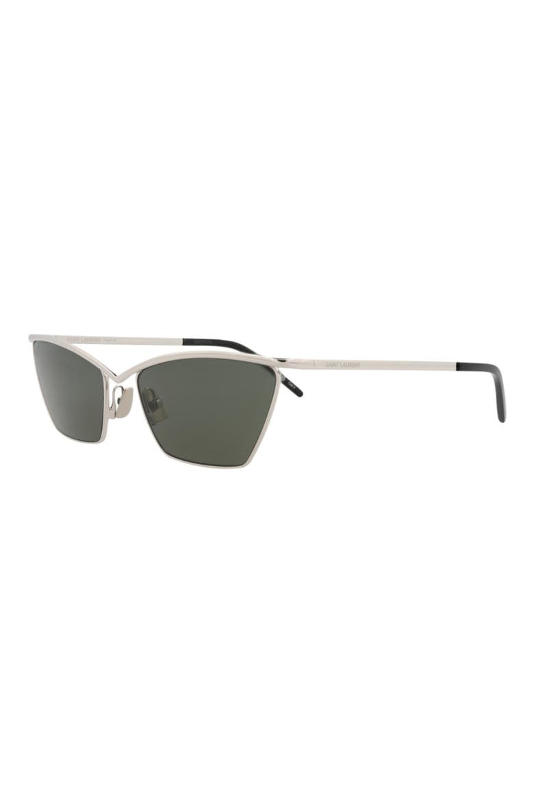 57mm Cat Eye Sunglasses, Alternate, color, SILVER SILVER GREY