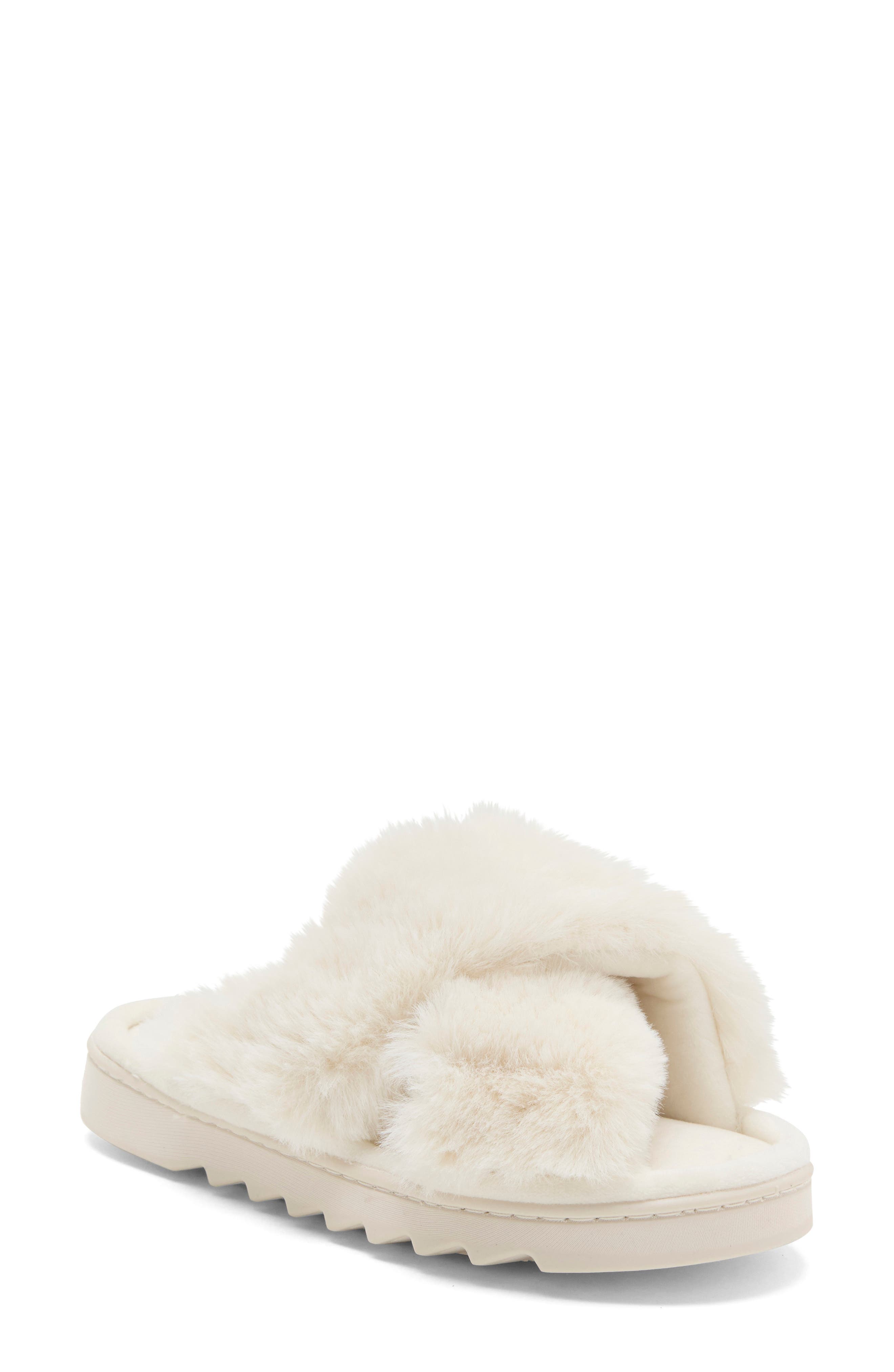 Diana Faux Fur Crossband Slide Slipper
