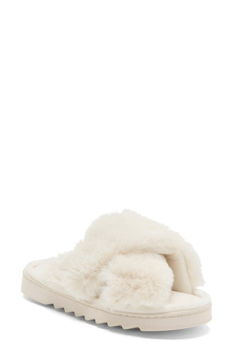 Diana Faux Fur Crossband Slide Slipper