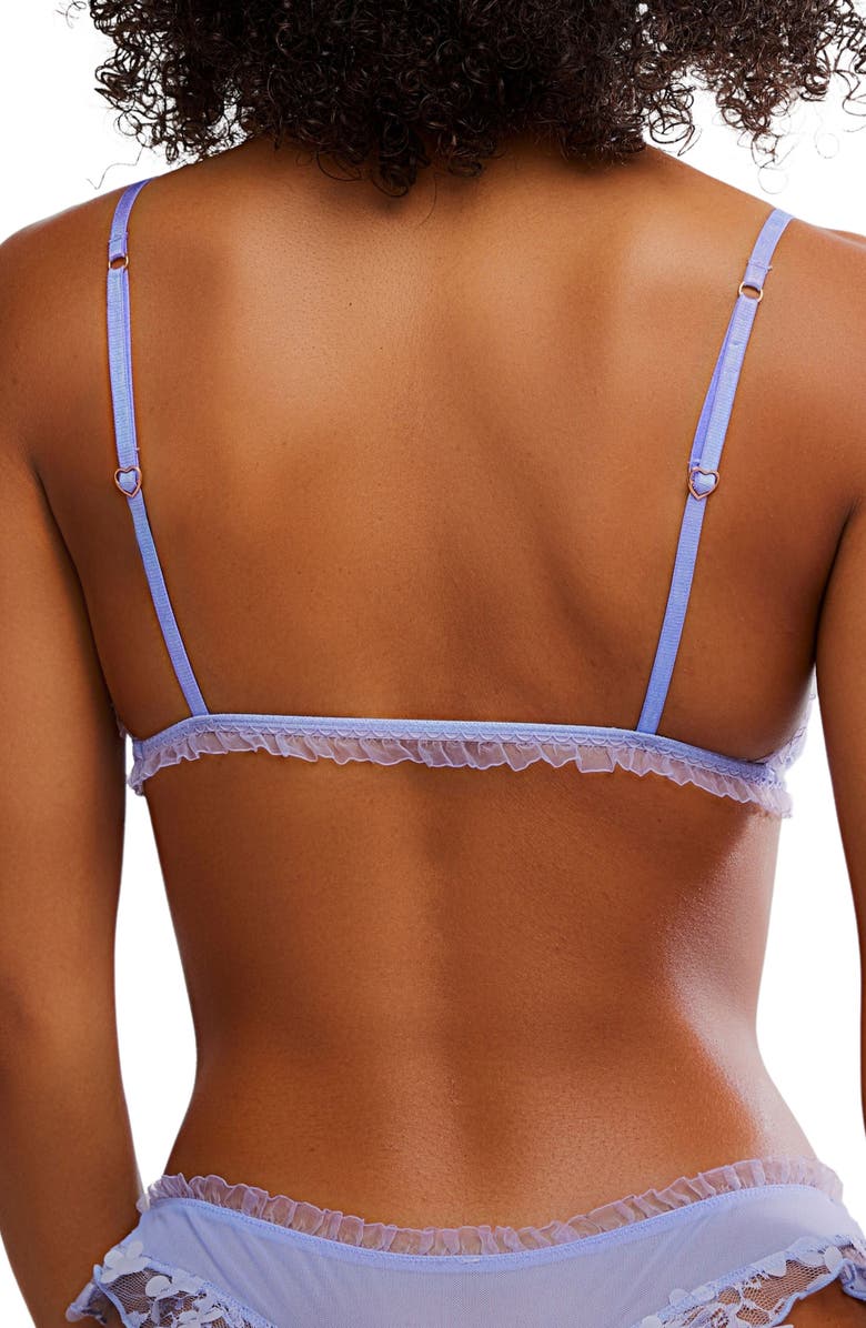 Free People Save the Date Floral Appliqué Triangle Bralette, Alternate, color, Blue