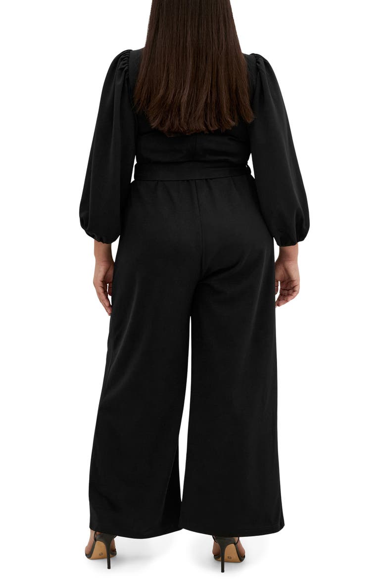 Tahlia Long Sleeve Jumpsuit, Alternate, color, BLACK