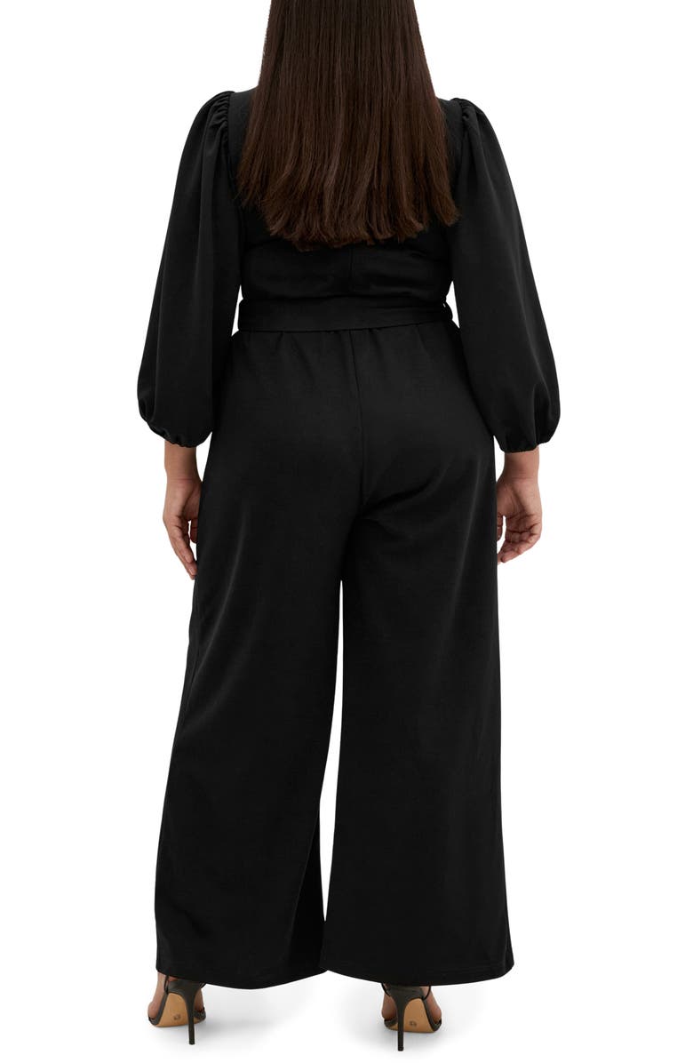 City Chic Tahlia Long Sleeve Jumpsuit, Alternate, color, Black