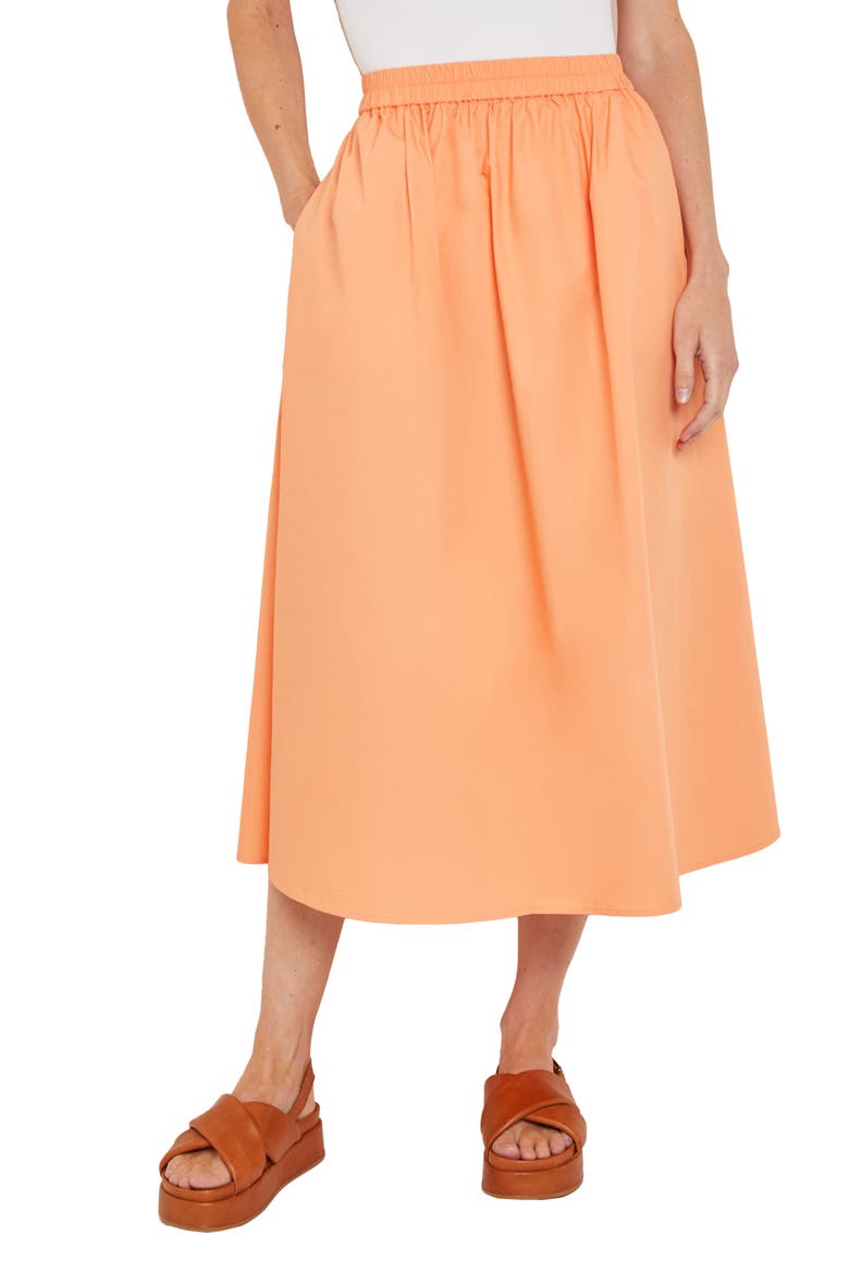 Pleat Cotton Skirt, Alternate, color, CITRINE