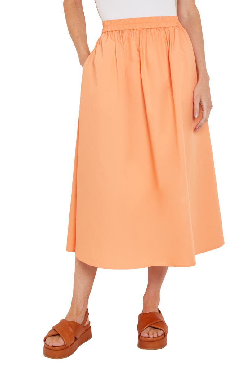 Misook Pleat Cotton Skirt, Alternate, color, 