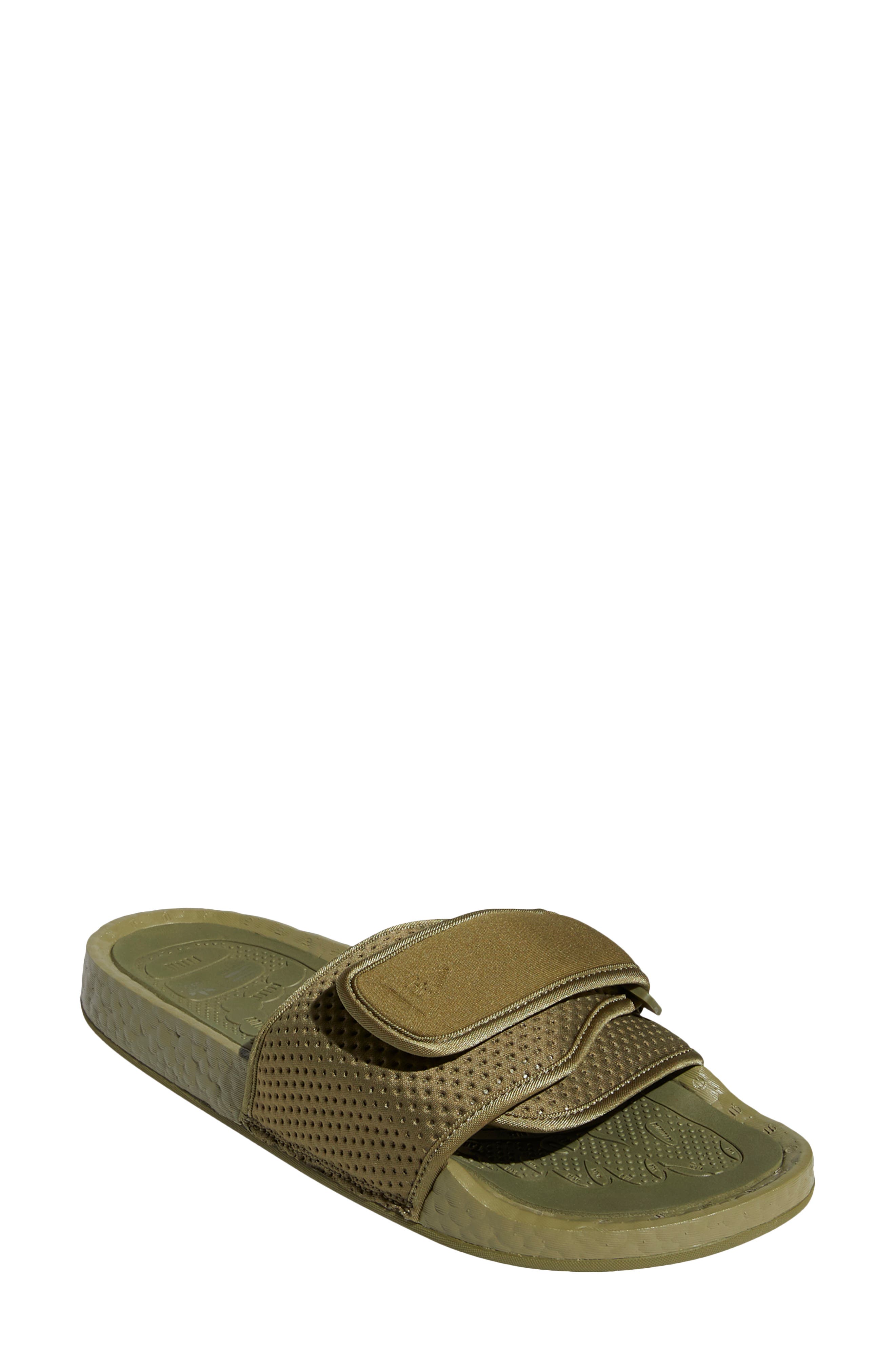 adidas x Pharrell Williams Boost Sport Slide, Main, color, OLIVE CARGO