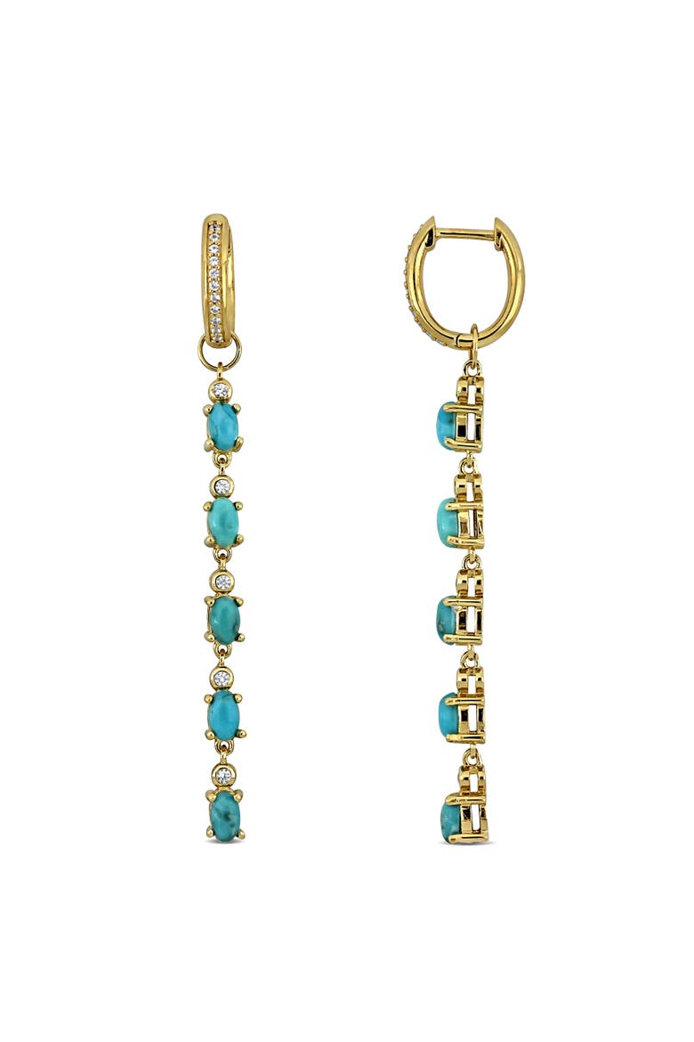 Composite Turquoise Linear Drop Earrings, Main, color, Turquoise