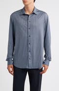 Emporio Armani Geo Print Stretch Button-Up Shirt