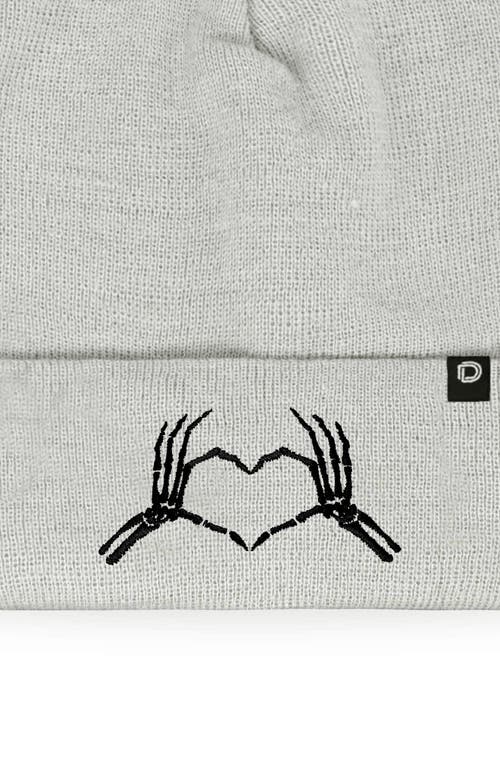 Dalix Heart Of Bones Beanie In Light Gray