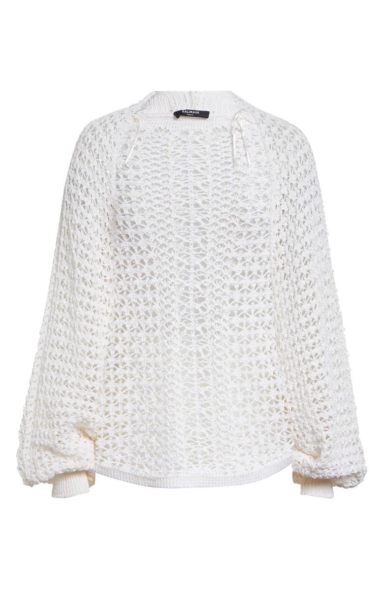 Balmain Dentelle Batwing Cardigan, Main, color, 0Ka Natural