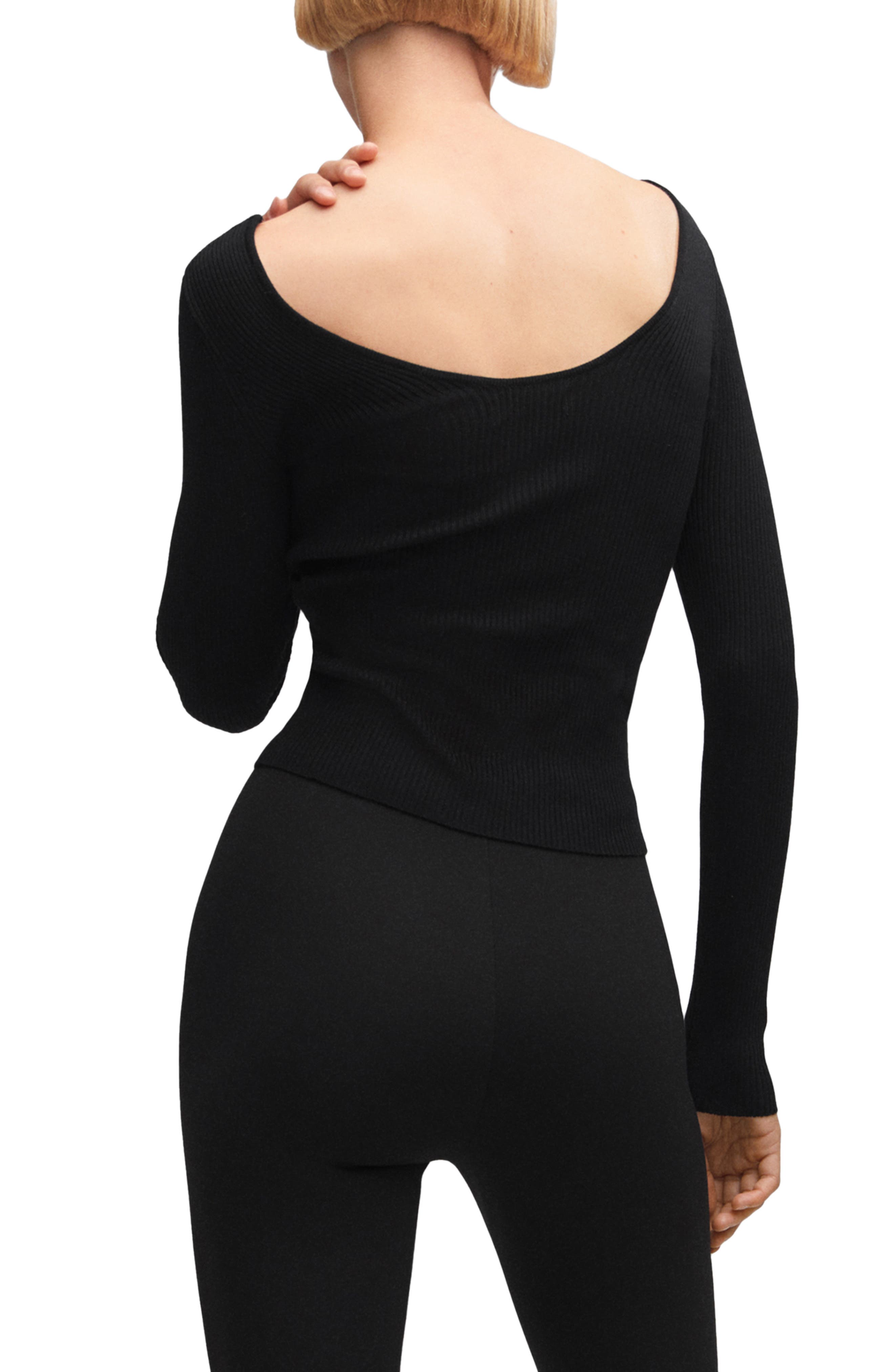 V-Neck Rib Crop Sweater - image 2