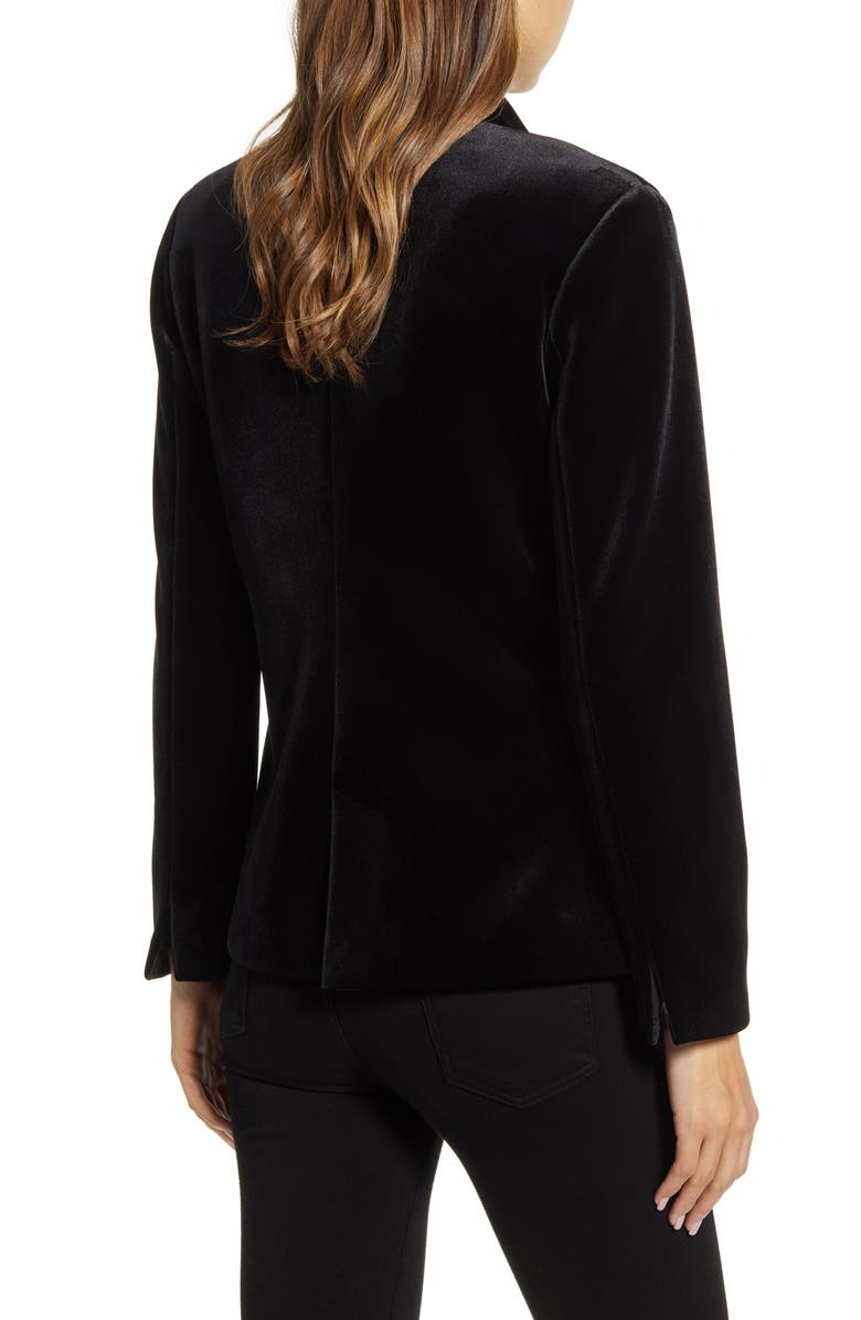GIBSONLOOK Gibson x Hi Sugarplum! Holiday Mimi Velvet Blazer, Alternate, color, Black