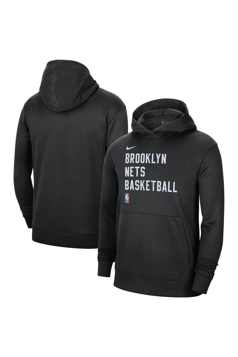 Unisex Nike Black Brooklyn Nets 2023/24 Performance Spotlight On-Court Practice Pullover Hoodie, Main, color, Black