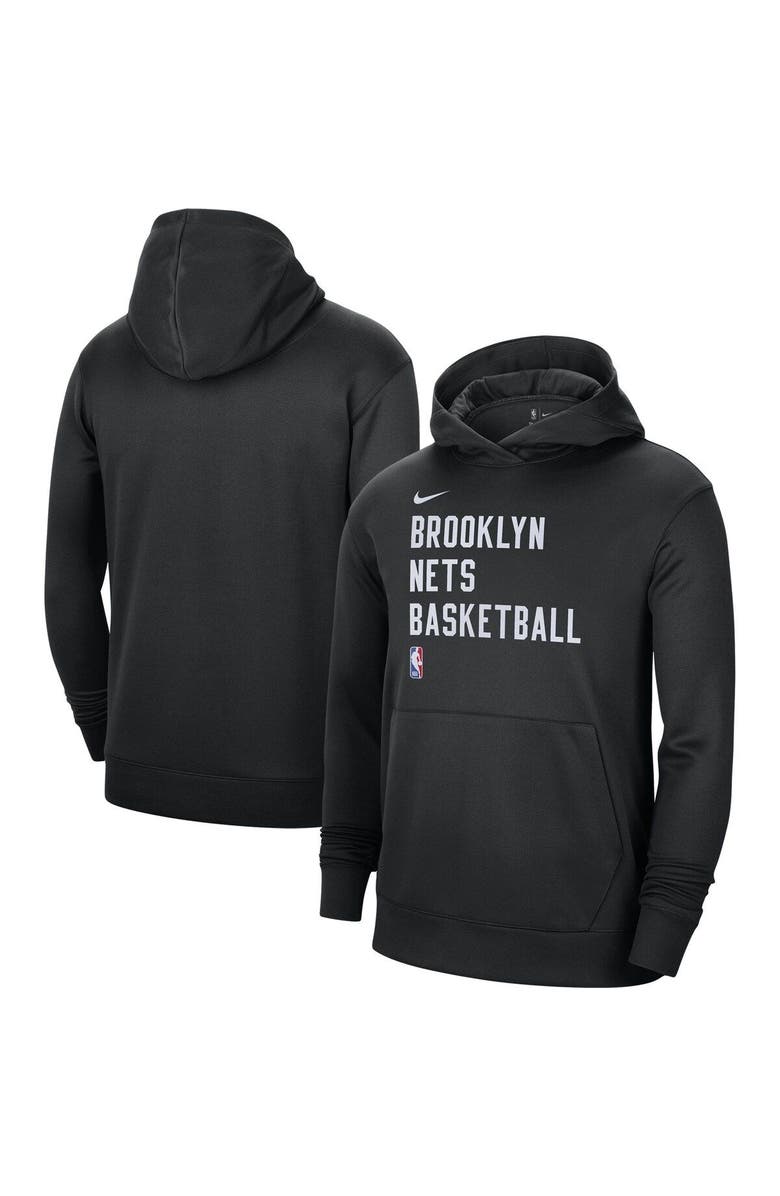 Nike Unisex Nike Black Brooklyn Nets 2023/24 Performance Spotlight On-Court Practice Pullover Hoodie, Main, color, Black