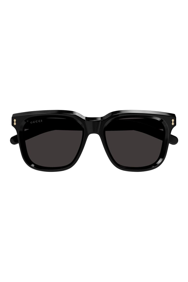 53mm Square Sunglasses, Main, color, BLACK