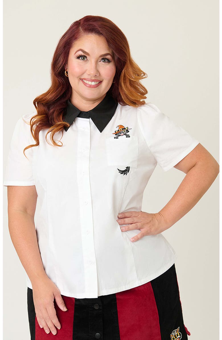 Unique Vintage Plus Size 1940s Collared Blouse, Alternate, color,
