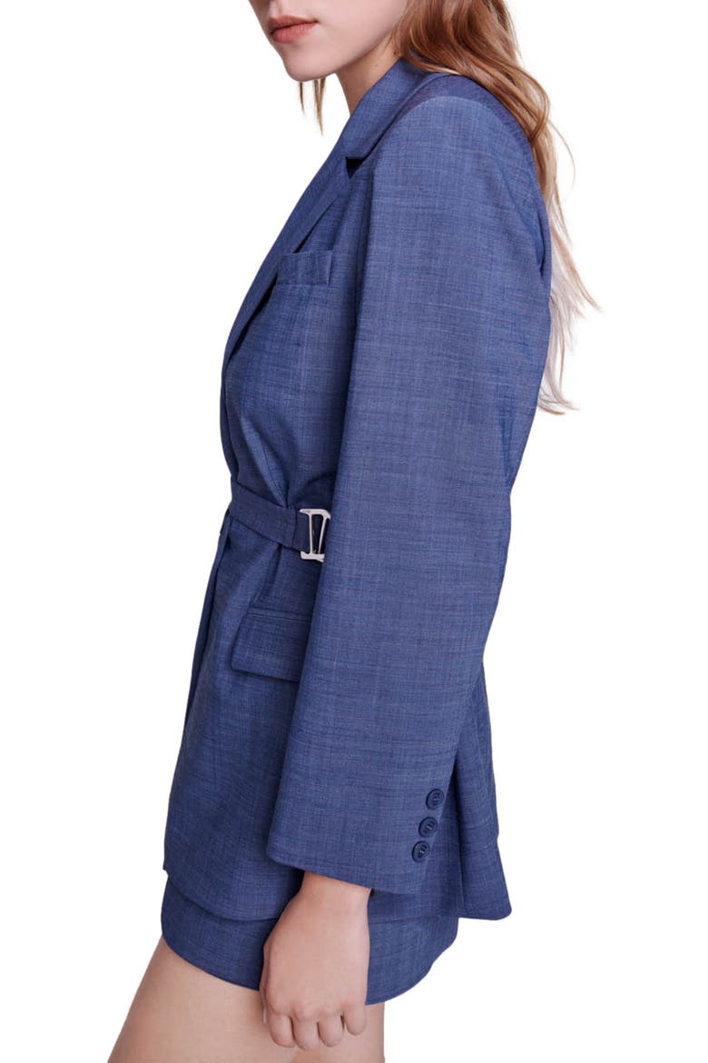 Veronica Belted Blazer, Alternate, color, PETROL BLUE