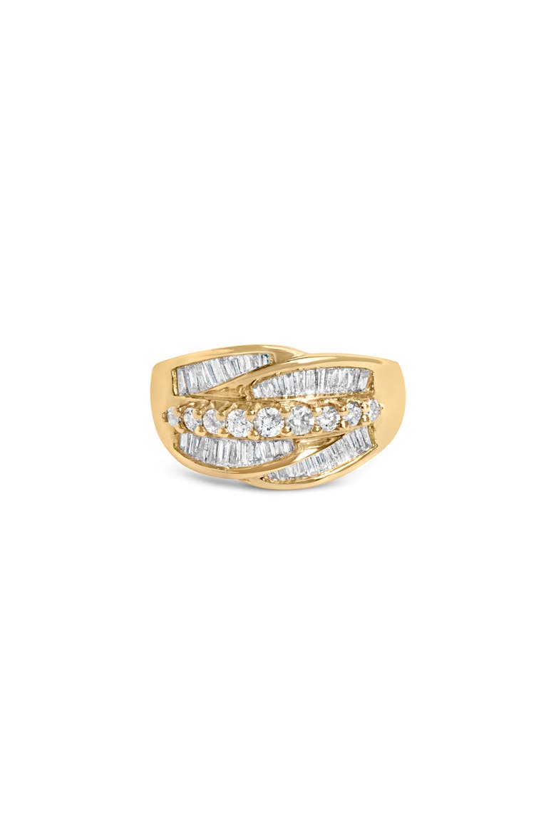 14K Yellow Gold 1 Cttw Diamond Cocktail 5 Stone Ring, Main, color, Yellow