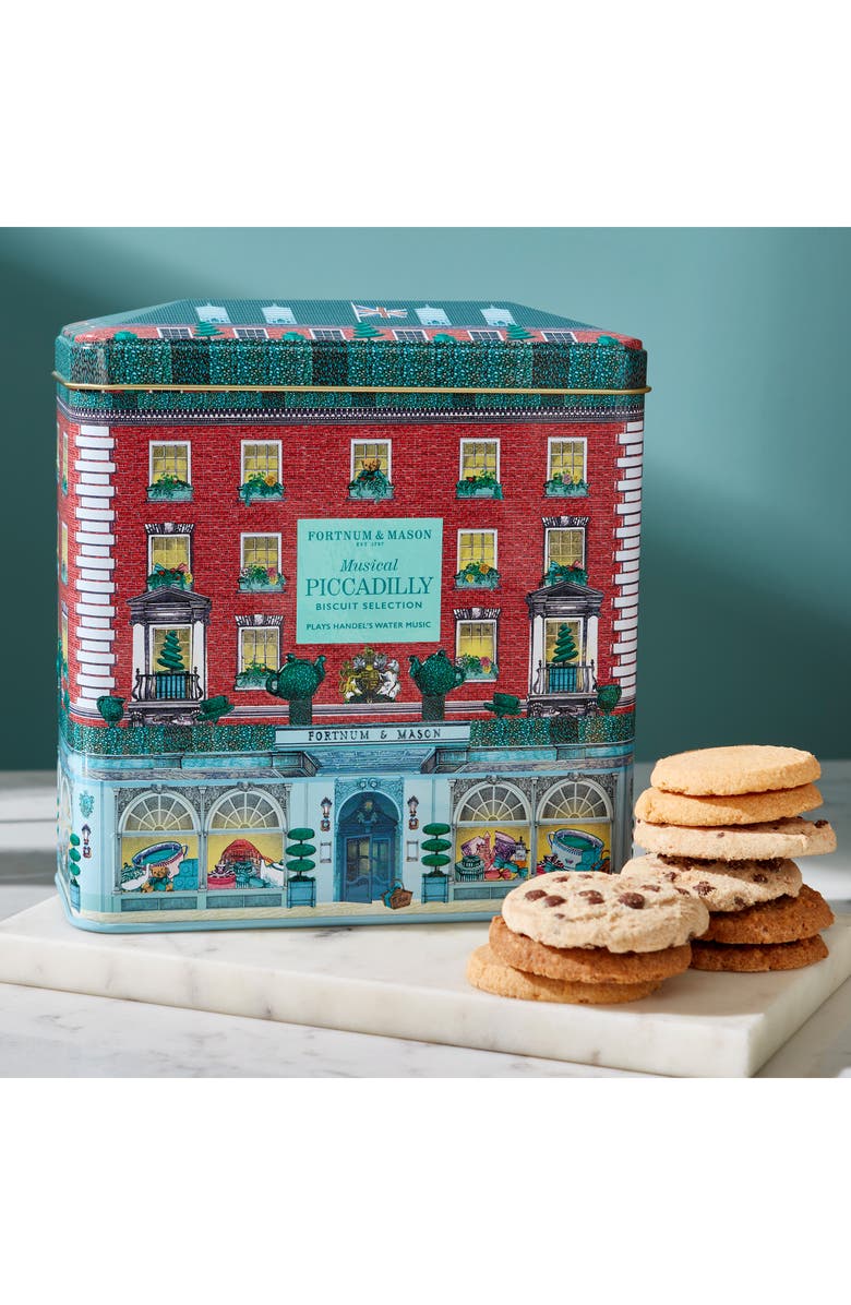 Fortnum & Mason Piccadilly Musical Biscuit Tin, Alternate, color, Multi