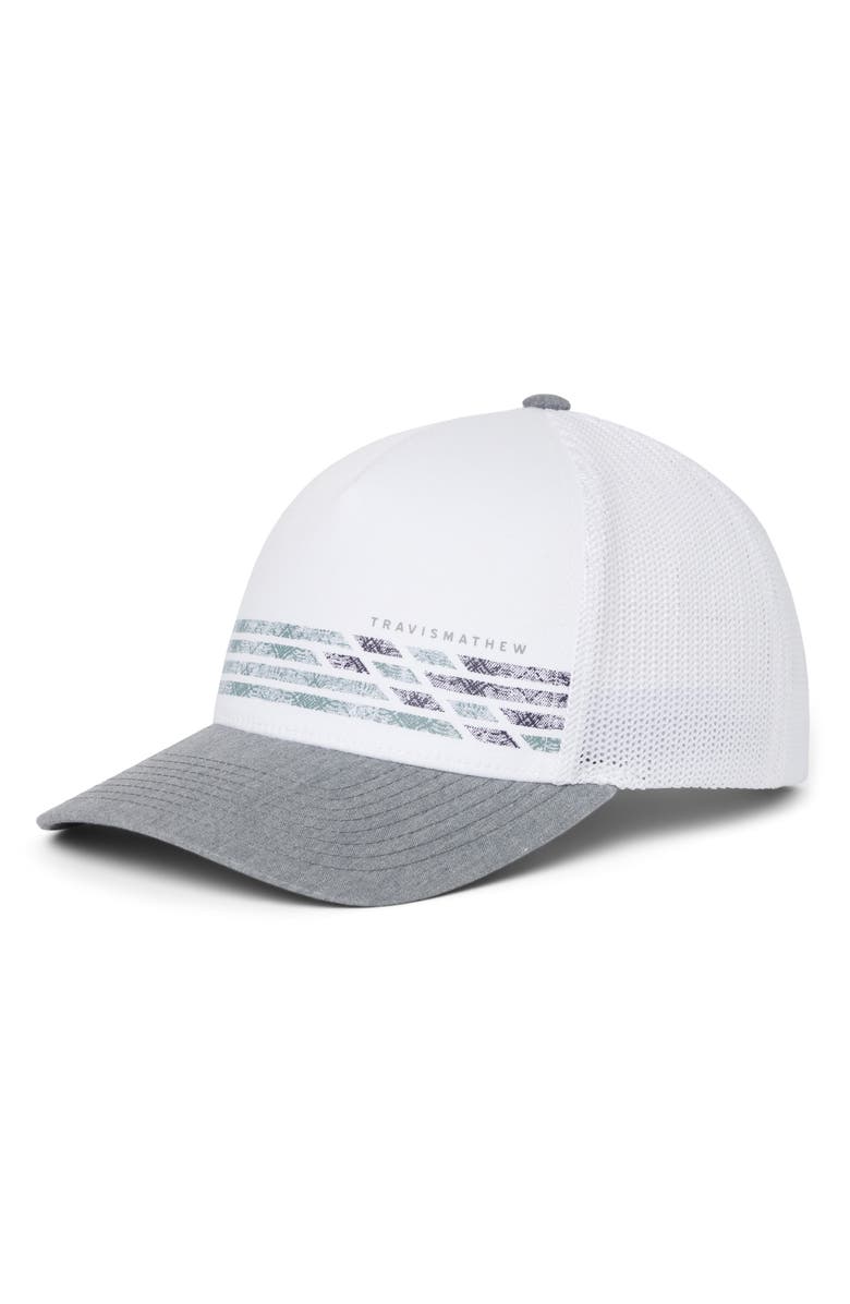 TravisMathew First Access Snapback Baseball Hat, Main, color, White