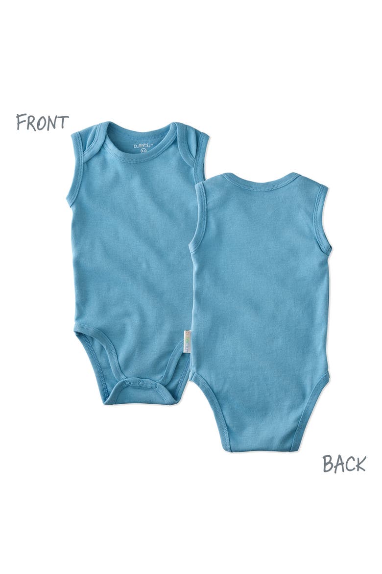 Sam Assorted 5-Pack Sleeveless Organic Cotton Bodysuits, Alternate, color, BLUE