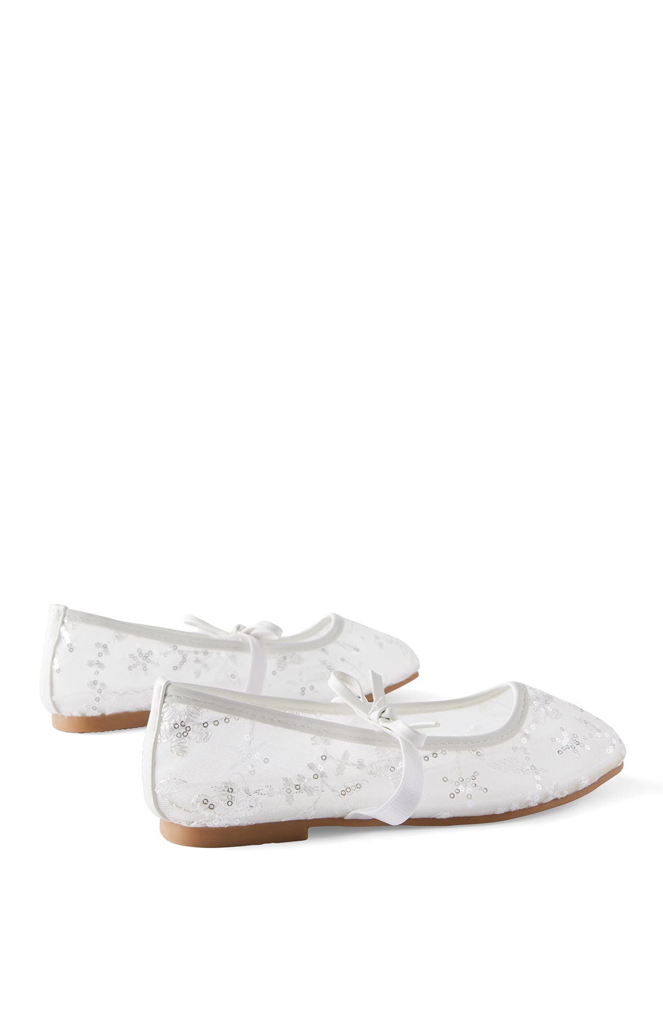 Cotton On Kids Kid's Kids Ballet Flat, Alternate, color, Vanilla Embellished Mesh