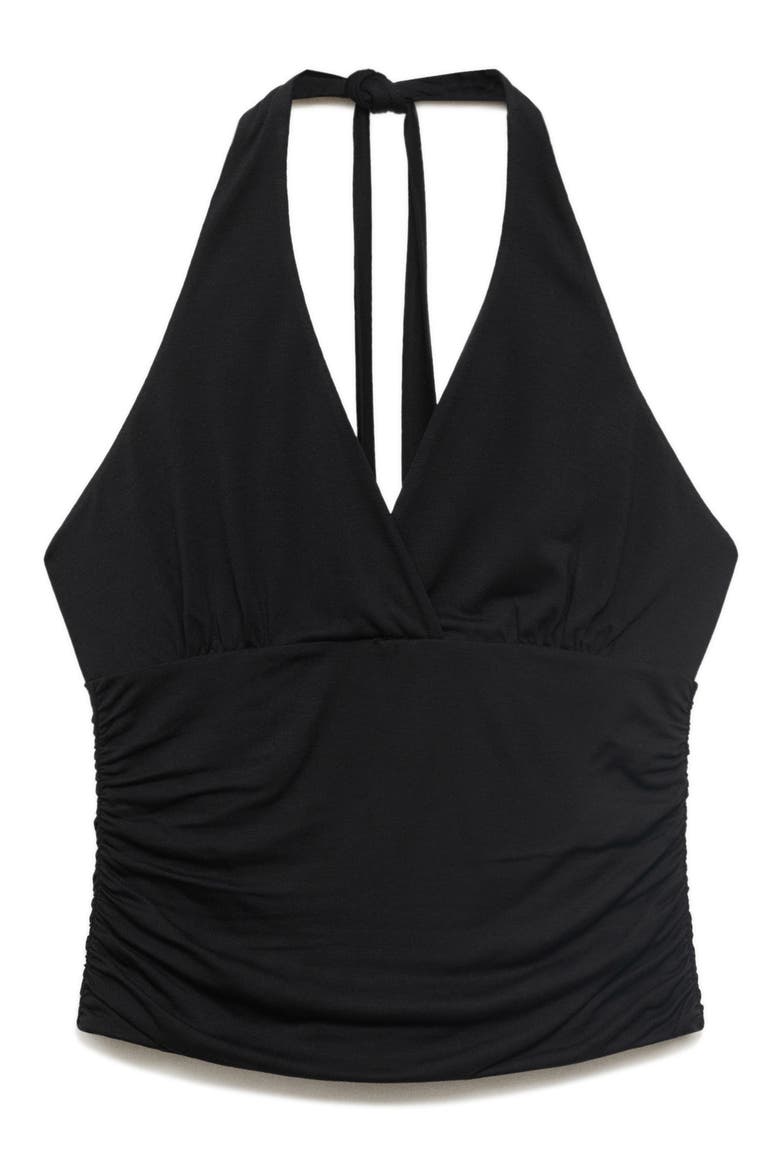 V-Neck Halter Top, Alternate, color, BLACK