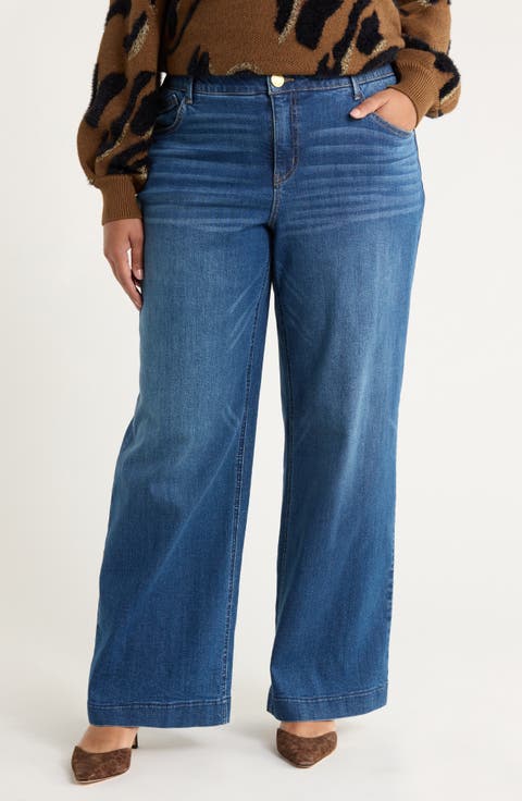 Sam High Waist Wide Leg Jeans (Plus)