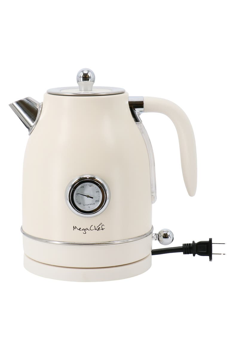 Electric Tea Kettle and 2 Slice Toaster Combo, Alternate, color, Cream