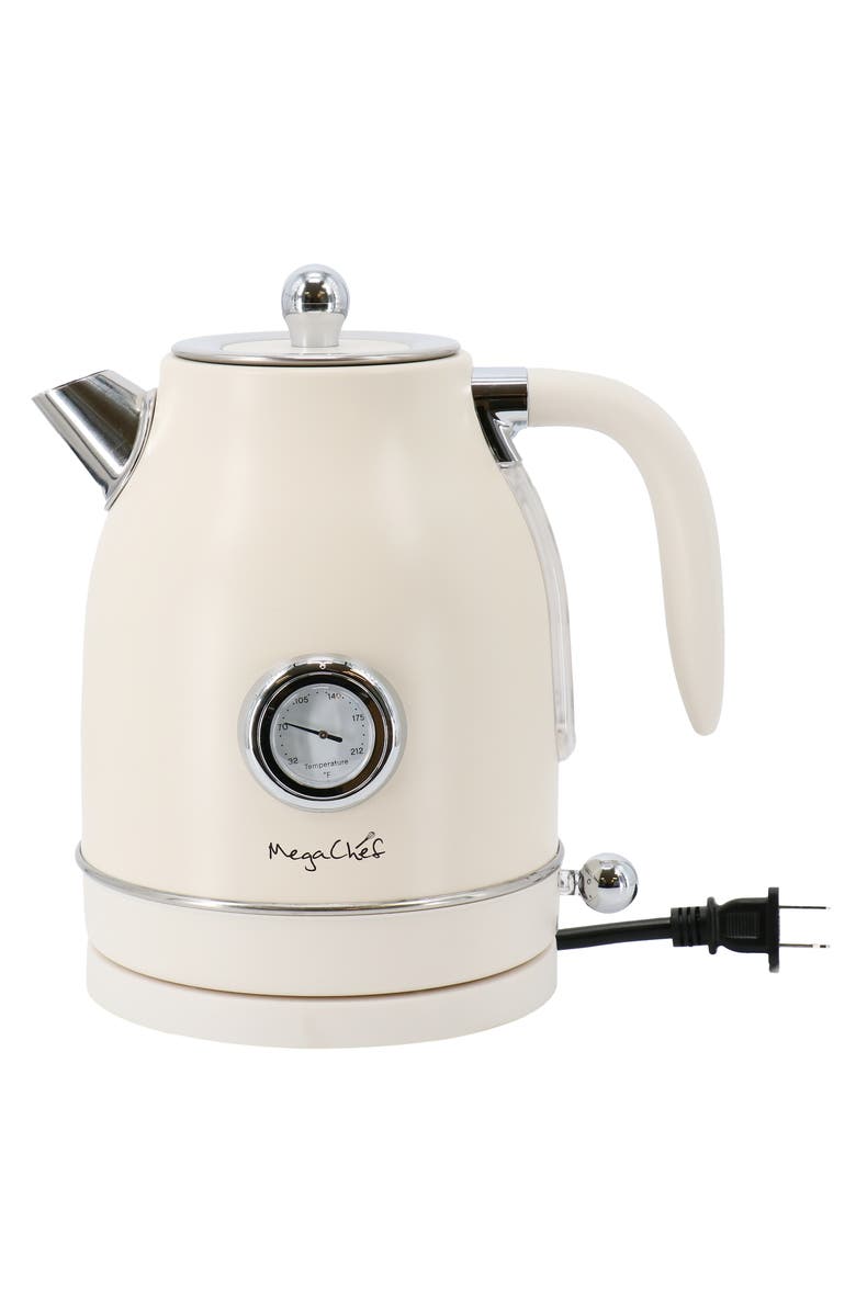 Megachef Electric Tea Kettle and 2 Slice Toaster Combo, Alternate, color, Cream