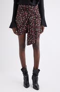 Isabel Marant Ovia Polka Dot Asymmetric Gathered Miniskirt