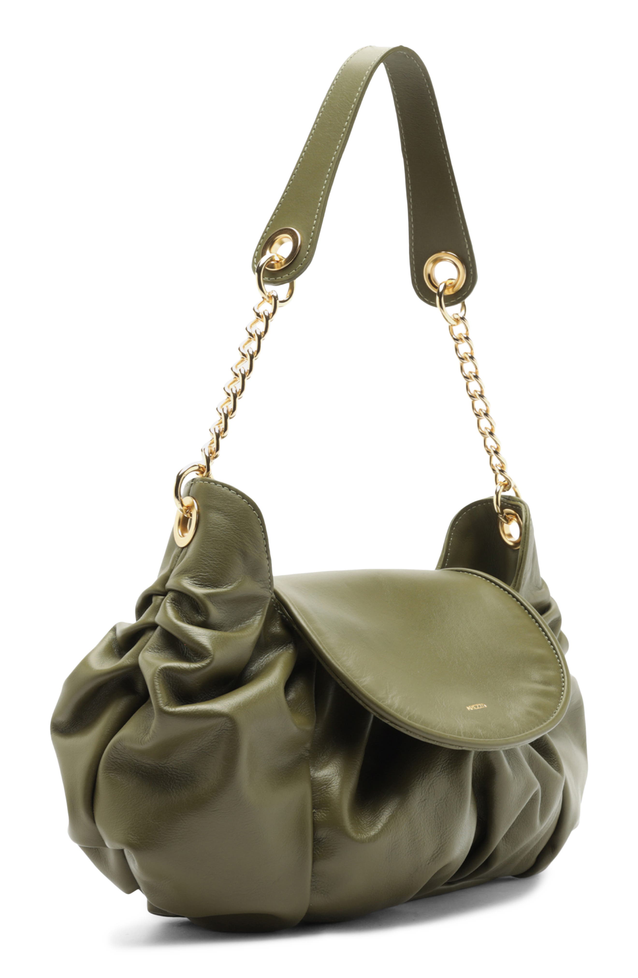 Molly Medium Leather Shoulder Bag, Alternate, color, GREEN