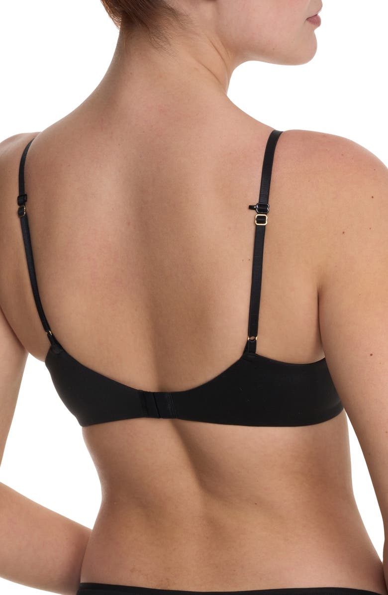 Natori Soft Focus Comfort Underwire Convertible Demi Bra, Alternate, color, Black
