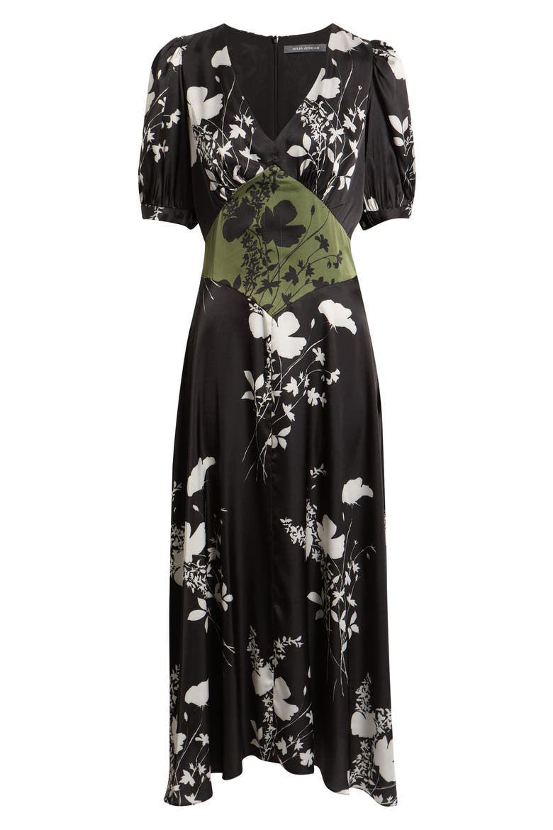 Mixed Print Floral Dress, Alternate, color, BLACK MULTI