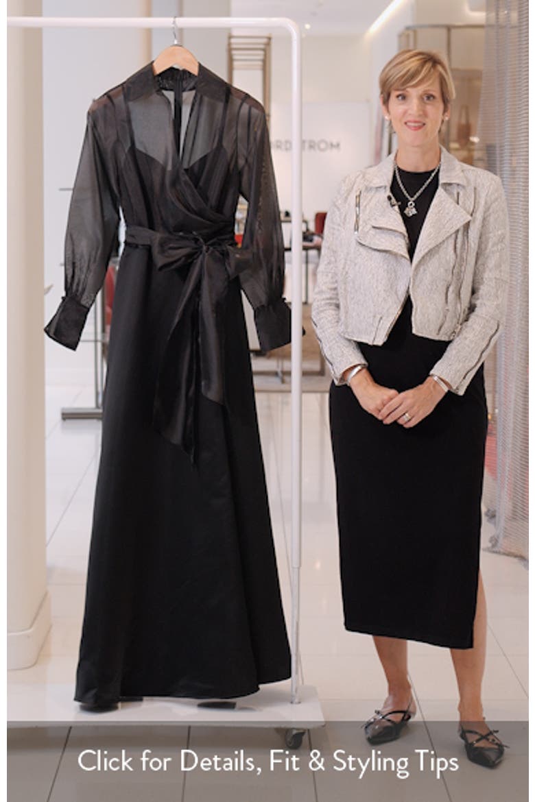 Long Sleeve Organza A-Line Gown video