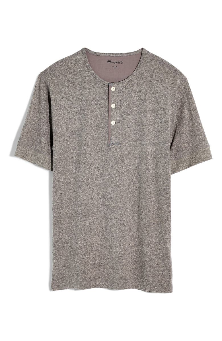 Madewell Heathered Henley T-Shirt, Alternate, color, 